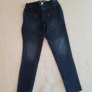 Girls jeggings, moto style
